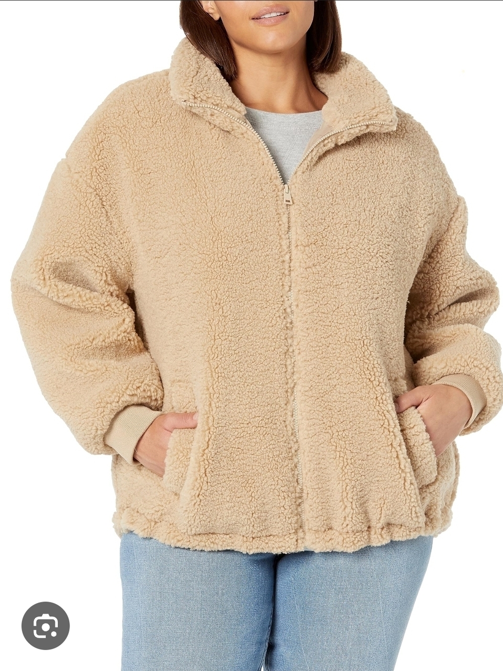 Levi's Women's Zip Up Sherpa Teddy Jacket Oversize Coat Pullover 26W /3XL